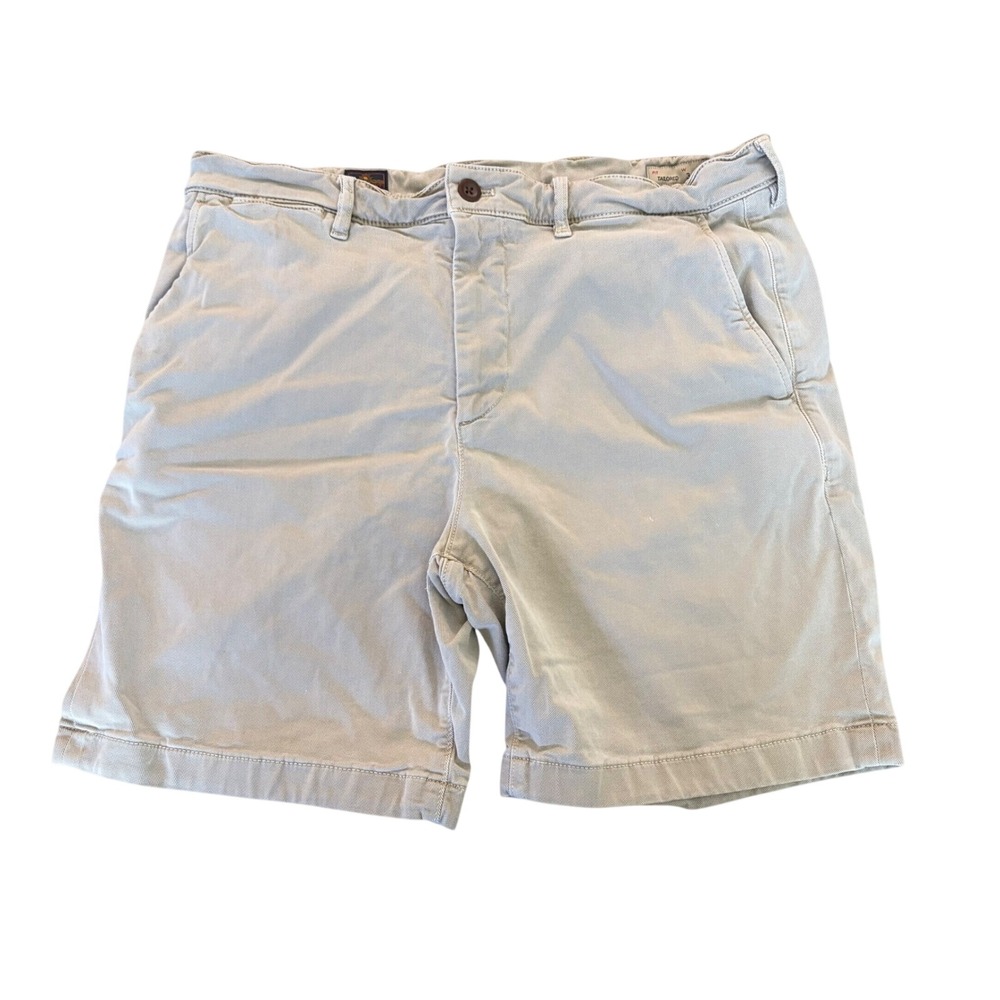 Faherty Coastline Premium Chino Shorts Mens 34 Tailored Fit Khaki Tan 8 Inseam
